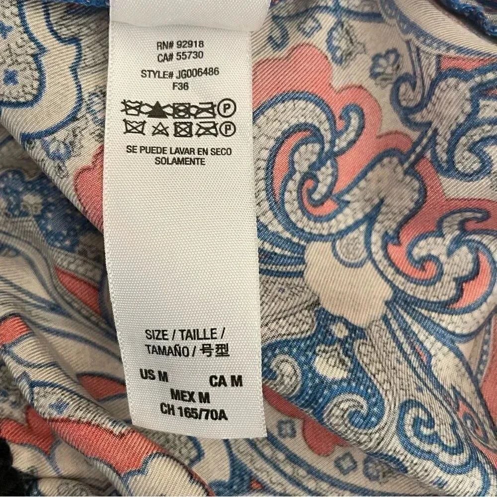 Juicy Couture Paisley Multicolor Silk Lounge Loungewear Pants Elastic Cuffs M - Picture 7 of 12